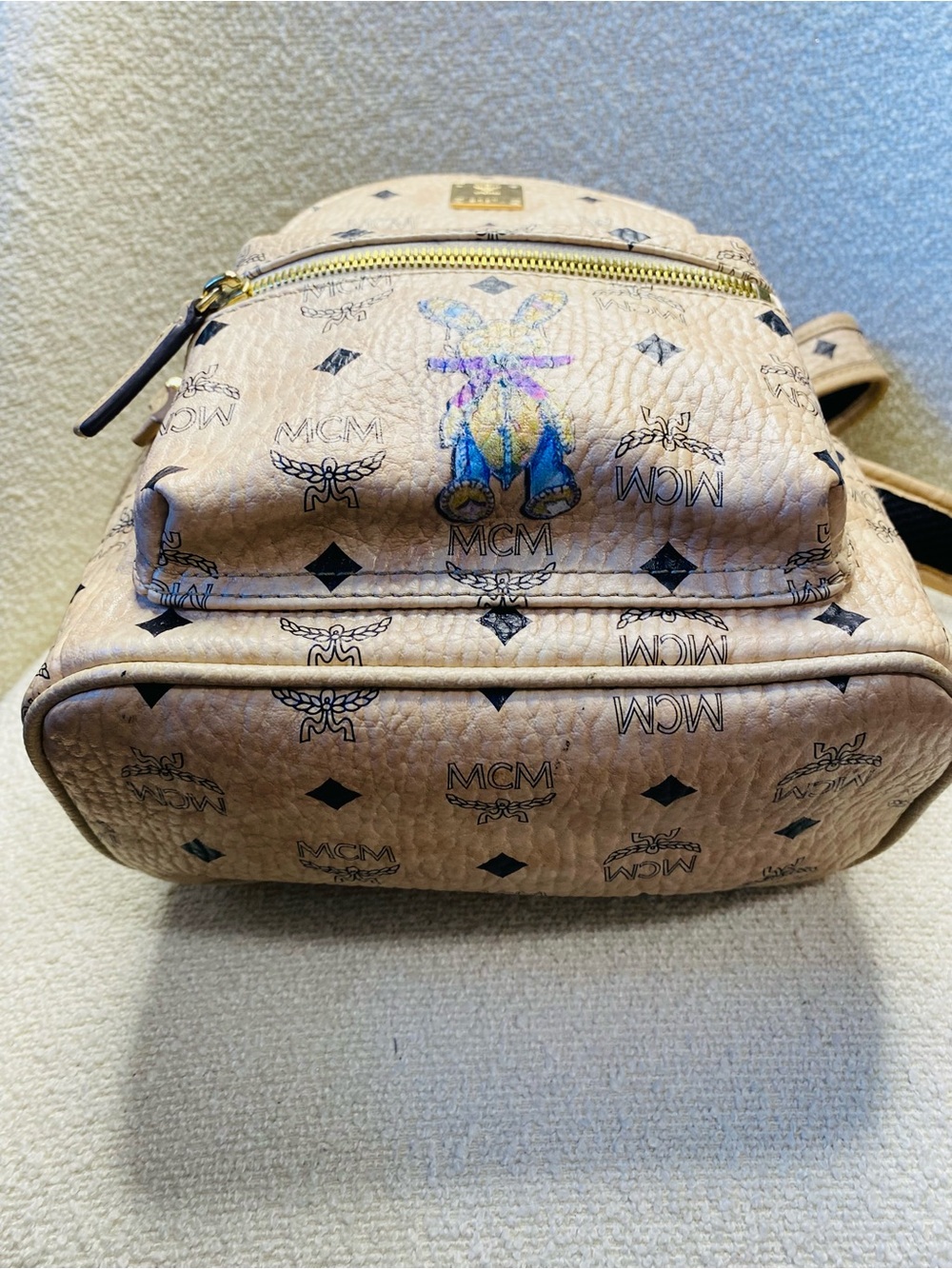 🛍️MCM Authentic Limited Edition Visetos Stark Rabbit Backpack Vintage 2017 - Picture 8 of 12